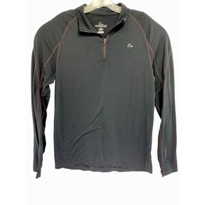 Paradox Mens Sz Medium Black Wool Blend 1/4Zip L/S Shirt (i37) EUC
